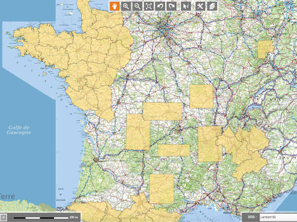 localisation des cartes au 1:50000