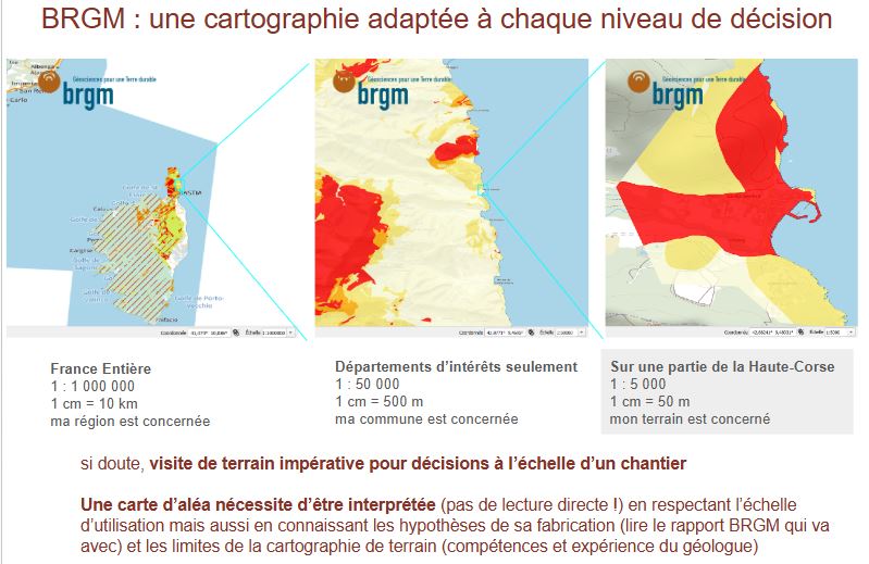 Précisions relatives des cartes d'aléa pour un estuaire en Haute-Corse