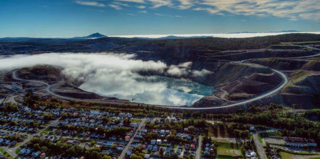 Vue aérienne de Thetford Mines